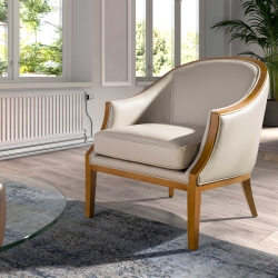 Кресло 5127/A856-T541011 из светло-серой кожи