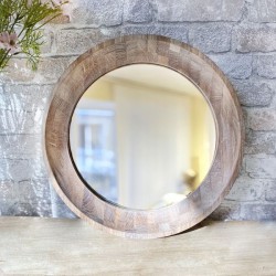 Зеркало настенное (массив Дуб, диаметр 40см)
