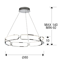 Подвесной светильник Colette Ø80 хром DIM