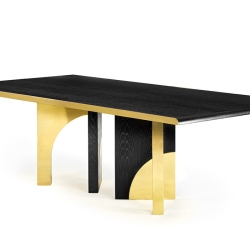 Обеденный стол Utopia Polished Brass черный