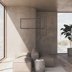 Подвесной светильник Frame 140x60 см черный