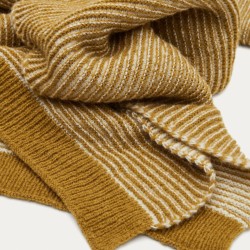 Melany Вязаный плед бело-горчичный 130 х 170 см