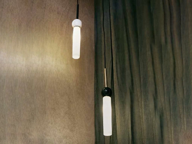 Подвесной светильник Delie золотой металл - черный мрамор