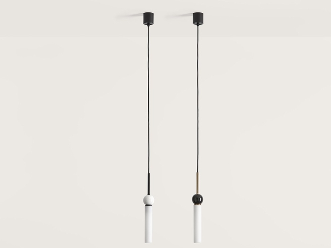 Подвесной светильник Delie золотой металл - черный мрамор