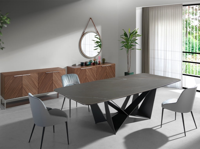 Обеденный стул 4109/A220A с обивкой из бархата и экокожи