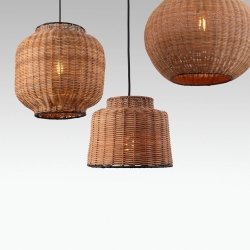 Подвесной светильник Saipan черный/ротанг