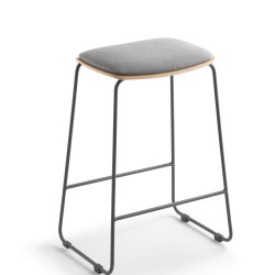 Барный табурет Bisell 67 см деревянный на металлических ножках с мягким сиденьем