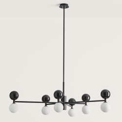 Люстра Dalt 6L черный металл - черный мрамор