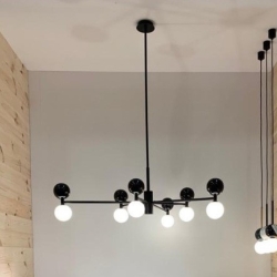 Люстра Dalt 6L черный металл - черный мрамор