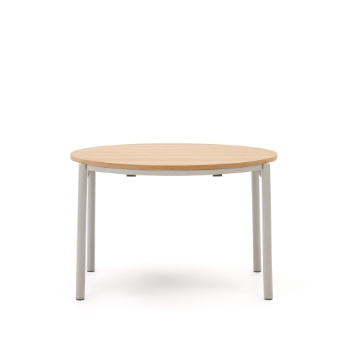 Montuiri раздвижной круглый стол из дубового шпона с серыми ножками