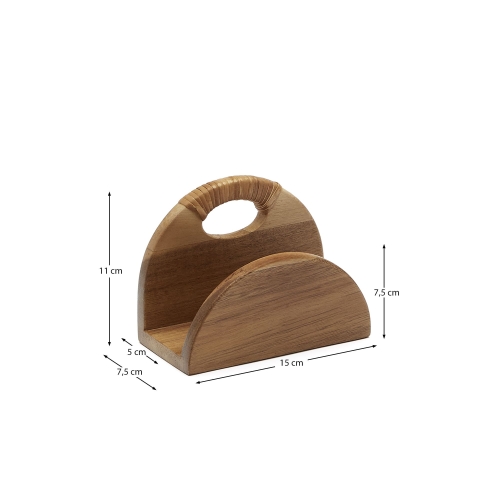 Салфетница Sardis из 100% акации FSC и ротанга