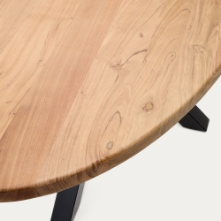 Овальный стол ARYA Argo из массива акации, стальные ножки 200x100