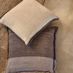 Чехол для подушки Suerta бежево-синего цвета, 100% лен, 45 x 45 см