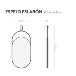 Зеркало настенное Espejo Eslabon Black черный ясень