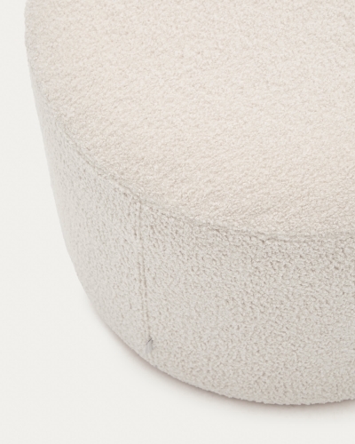 Kaeli Пуф для ног со съемным чехлом из экрю букле Ø 60