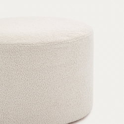 Kaeli Пуф для ног со съемным чехлом из экрю букле Ø 60