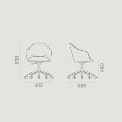 Мягкий поворотный стул Helium на колесиках 2330DR