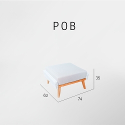 Банкетка Pob WHITE WASH -NATURAL TEAK