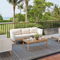 Банкетка Pob WHITE WASH -NATURAL TEAK