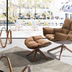 Приставной столик 2125/LT20048 из стекла и ореха