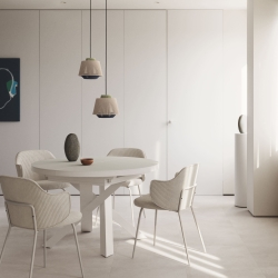 Suanna Стул из бежевого вельвета со стальными ножками