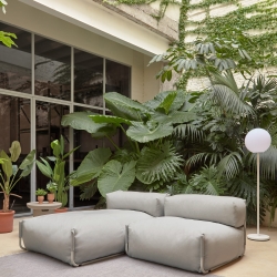 Square пуф-шезлонг со спинкой 165x101см, светло-серый, для садового модульного дивана