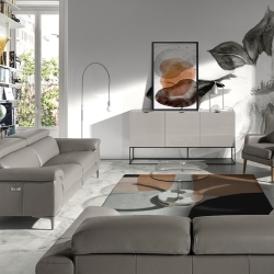 Мягкое кожаное кресло 5085/A978-M5655 с обивкой капитоне