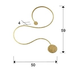 Настенный светильник маленький Grafos золотой