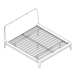 Кровать RONDA шпон ореха F, экокожа 63 160*200