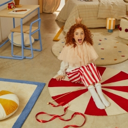 Ковер Nalim бежево-голубой 100% хлопок 90 х 150 см