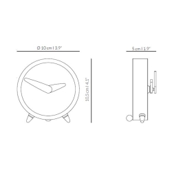 Часы Nomon Atomo Gold (корпус - орех/основание - латунь/стрелки - орех).  D=10см, H=10,5см