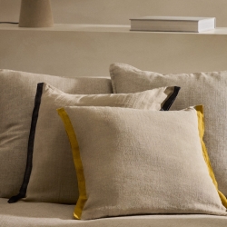 Чехол для подушки Suerta бежево-горчичного цвета, 100% лен, 45 x 45 см