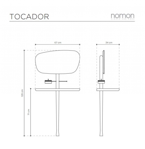 Туалетный столик Nomon-home TOCADOR (черный яень/мрамор)