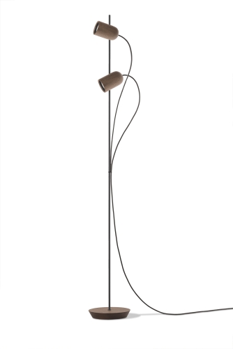 Напольный светильник Nomon ONFA FLOOR DOUBLE SPOTLIGHT walnut/black