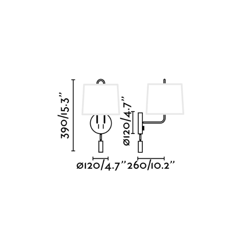 Основание с ридером бра Montreal белое