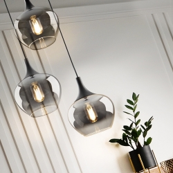 Люстра Opaz 3L черный/дымчатый