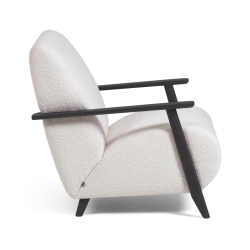 Кресло Marthan из белой ткани букле