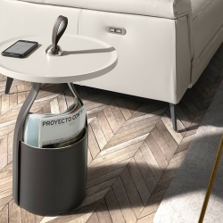 Круглый угловой стол BRC6589 /2067 с ручкой из кожзама