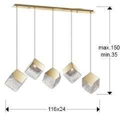 Подвесной светильник Priscila 5L золотой