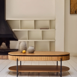 Licia Журнальный столик из дерева манго с натуральной отделкой 130 x 65 см