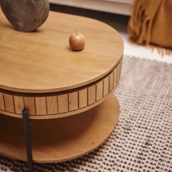 Licia Журнальный столик из дерева манго с натуральной отделкой 130 x 65 см