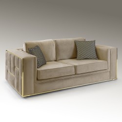 Двухместный диван Berlin бежево-золотой