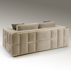 Двухместный диван Berlin бежево-золотой