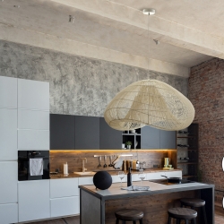 Подвесной светильник Sabah из белого ротанга 100CM