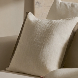Чехол для подушки Suerta белого и бежевого цвета, 100% лен, 45 x 45