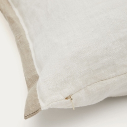 Чехол для подушки Suerta белого и бежевого цвета, 100% лен, 45 x 45