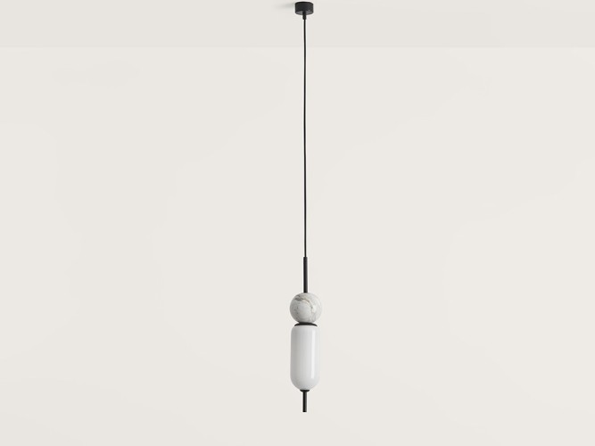 Подвес Anet черный металл - белый мрамор