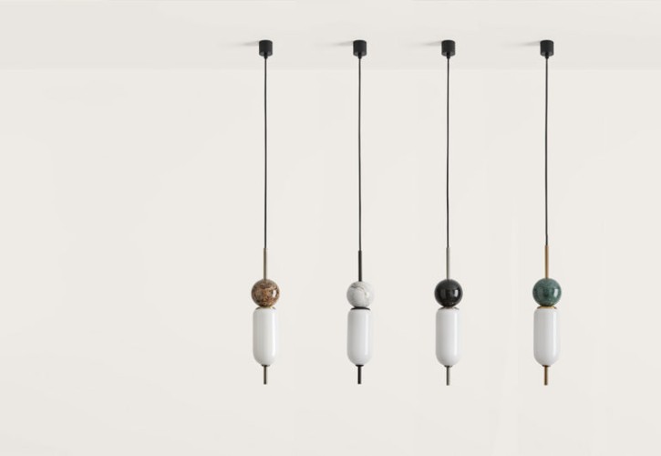 Подвес Anet черный металл - белый мрамор