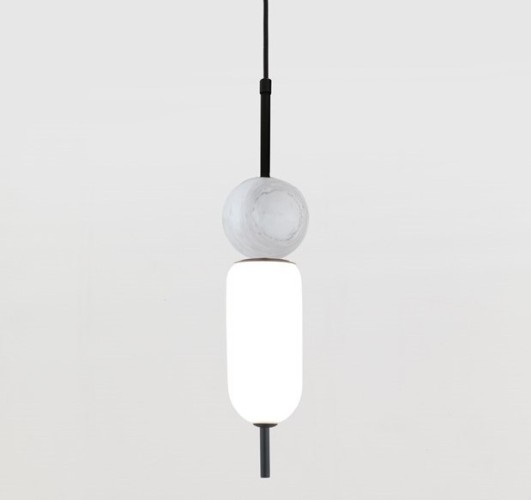 Подвес Anet черный металл - белый мрамор