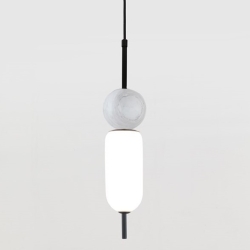 Подвес Anet черный металл - белый мрамор